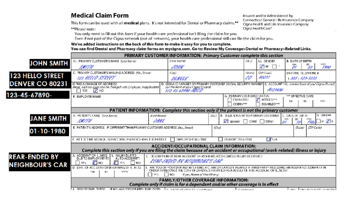 medical claim form